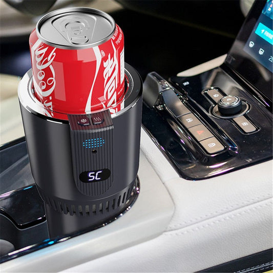 Smart Car 2-In-1 Hot And Cold Cup Drinks Holder Home Fast Refrigeration Cooling/Heating Mini Touch Screen Beverage Mug